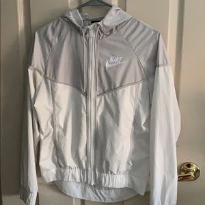 Nike white and silver Wind breaker